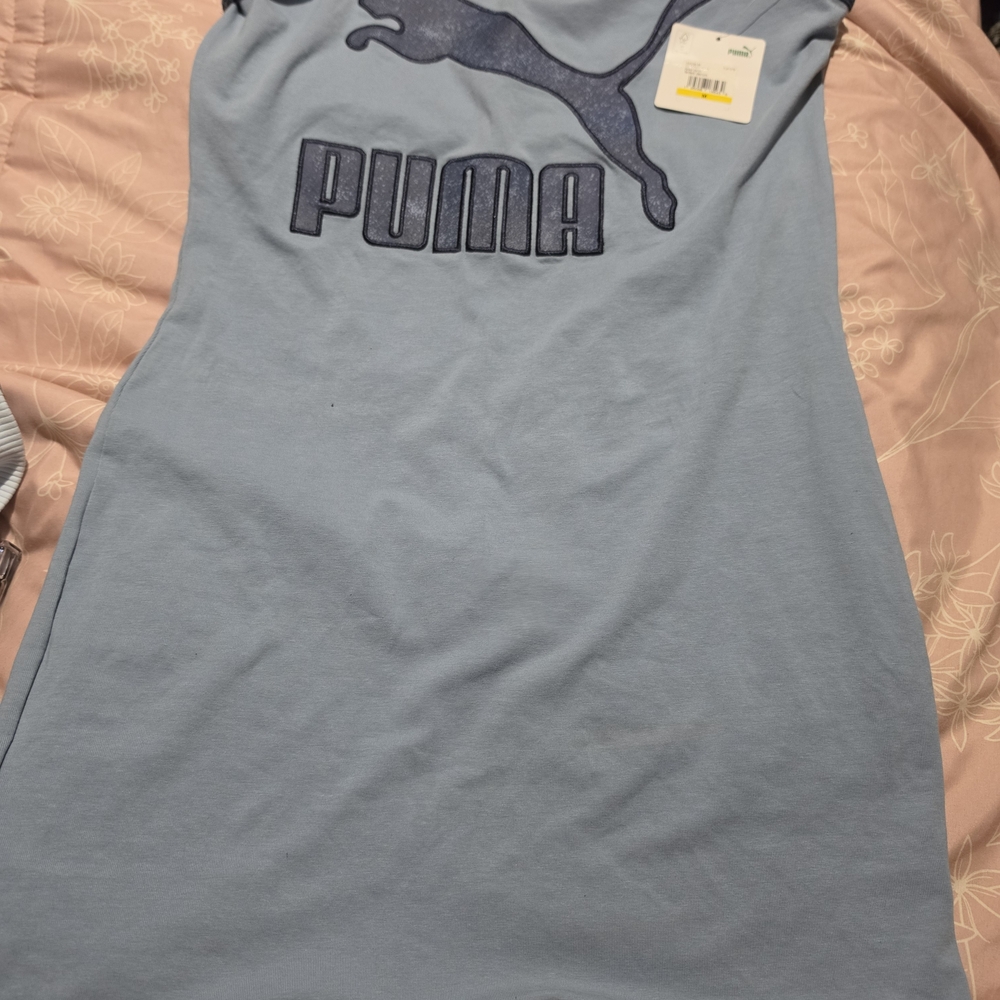 PUMA Light Blue Logo Tank Dress